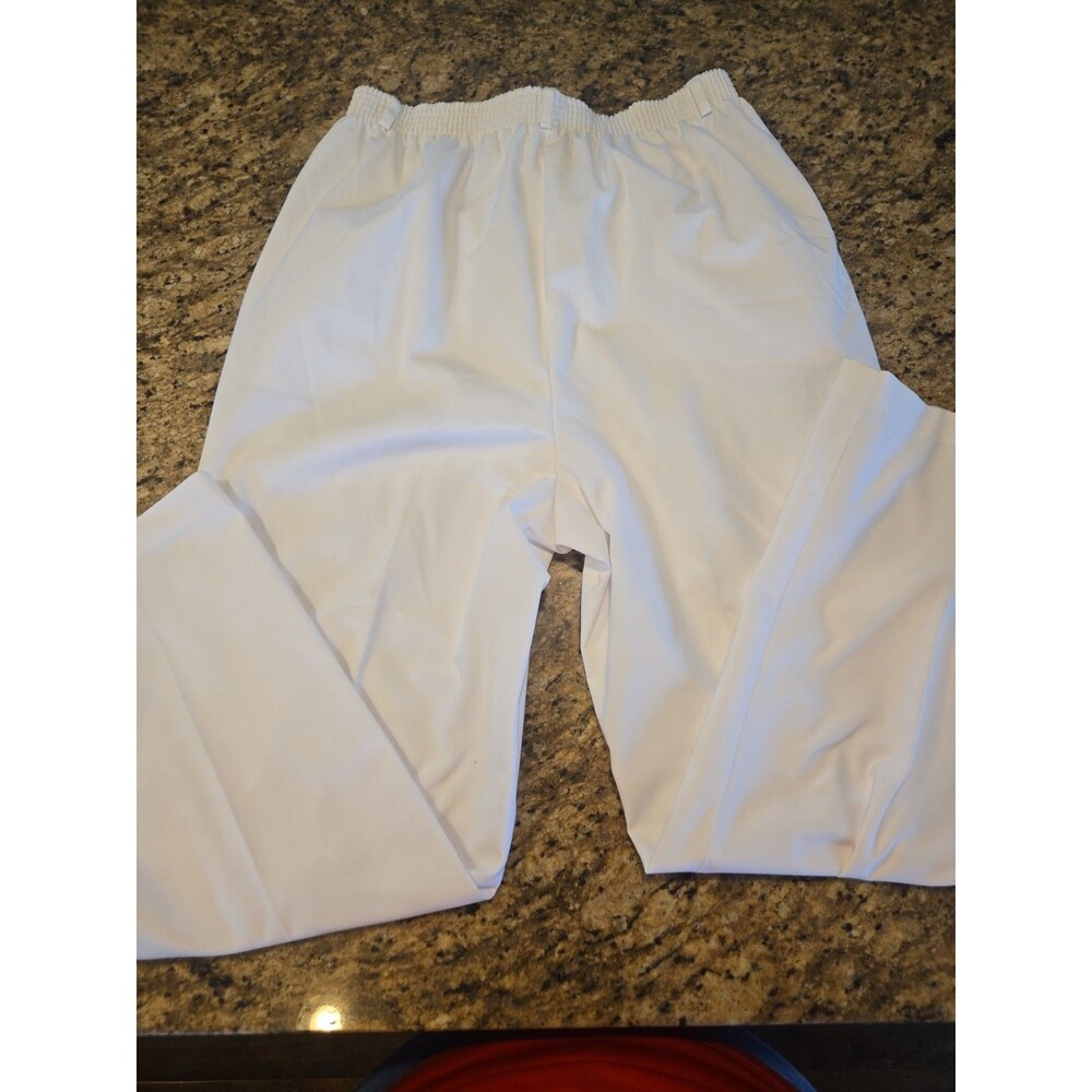 VTG Koret Francisca Women Pants Size 16 White Stretch High Rise ElasticWaist - Picture 8 of 8